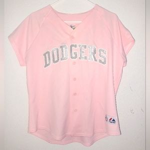 SOLD- PINK LA DODGERS MAJESTIC JERSEY